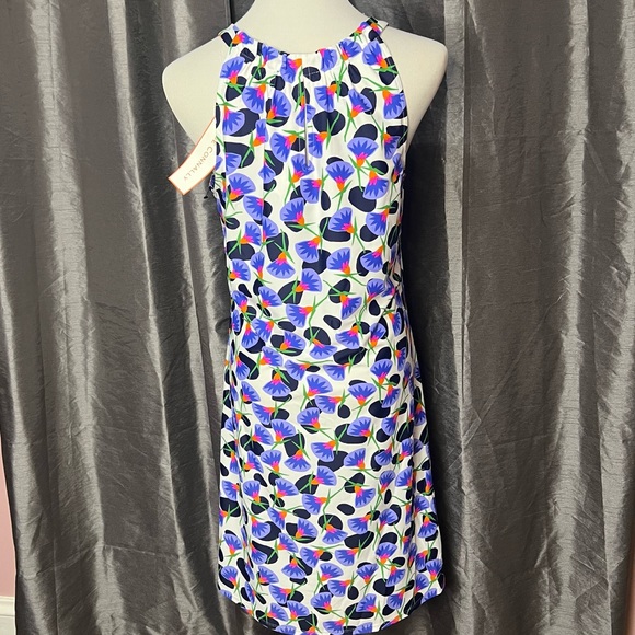 Jude Connally Lisa Tank Dress In Dancing Lillies Navy Large NWT - Picture 5 of 10